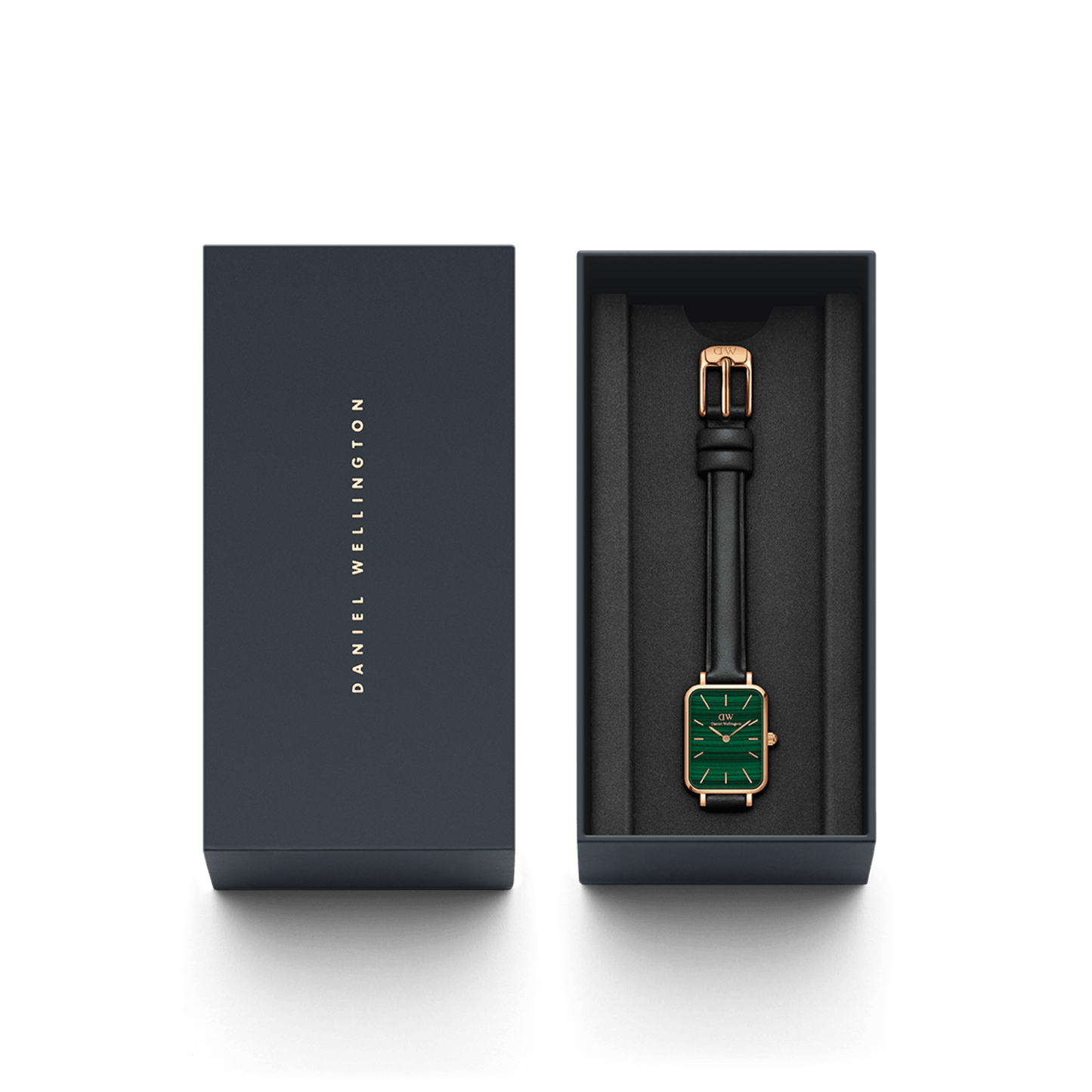 DW Quadro Pressed Sheffield Green Rose Gold Watch