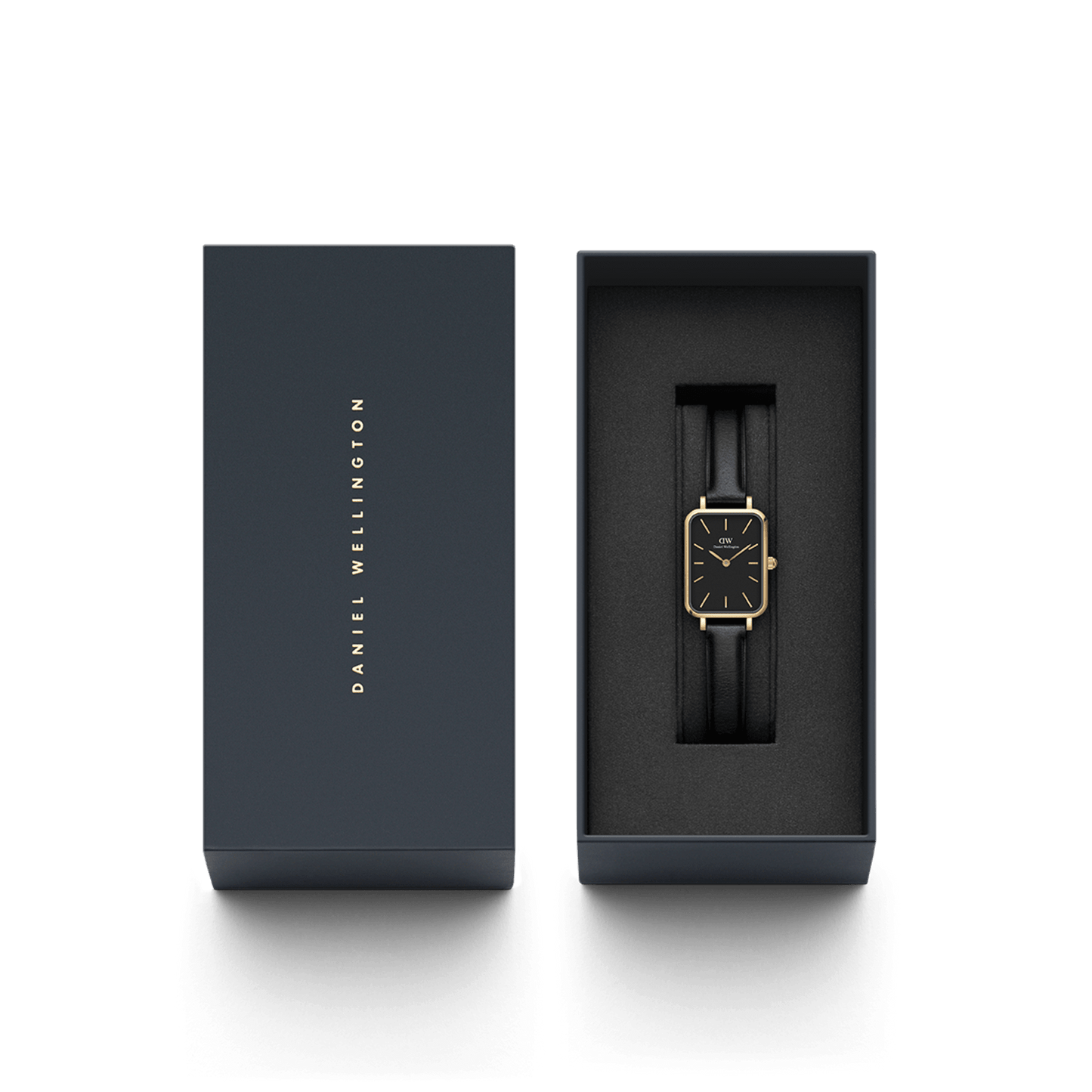 DW Quadro Pressed Sheffield Black Gold Watch
