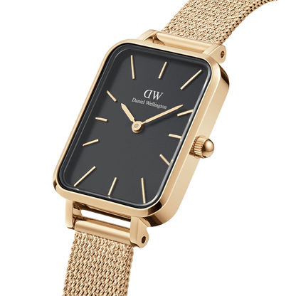 DW Quadro Pressed Evergold Black Gold Watch