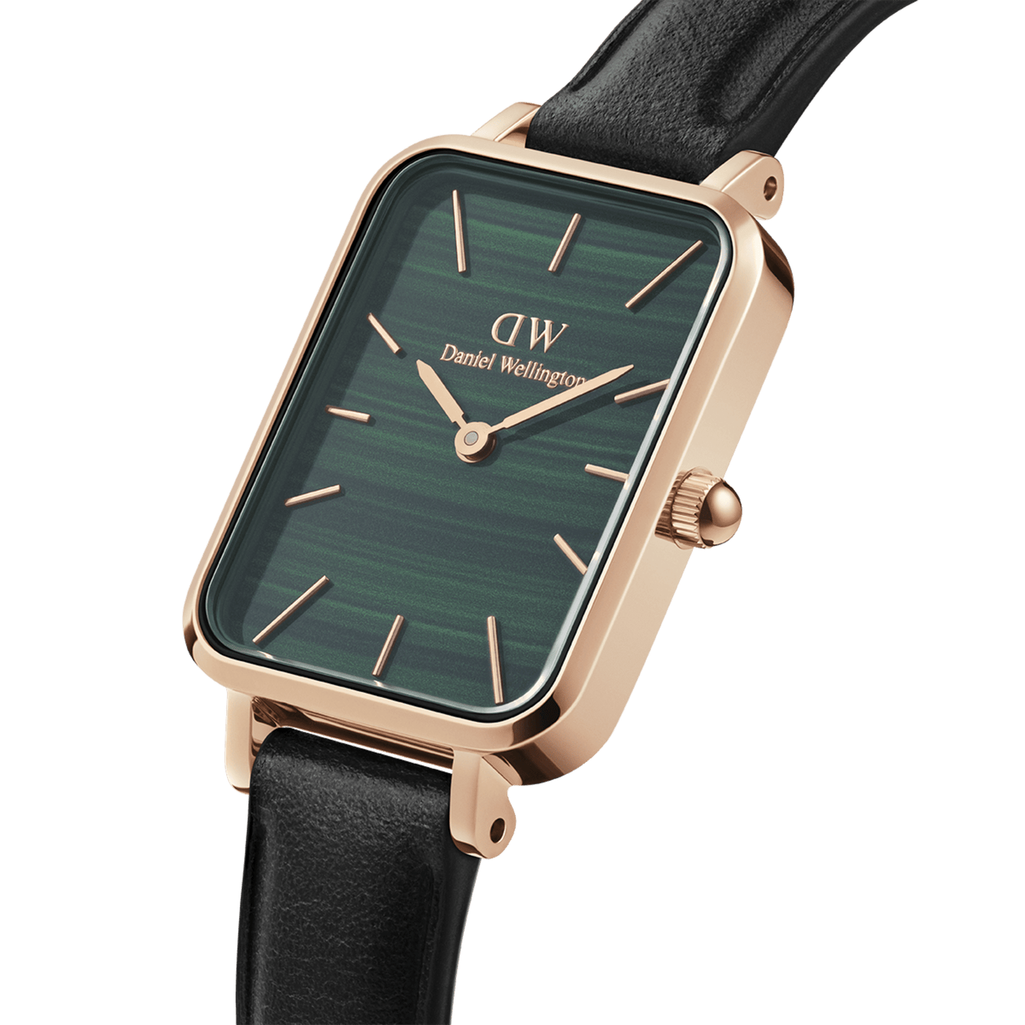 DW Quadro Pressed Sheffield Green Rose Gold Watch