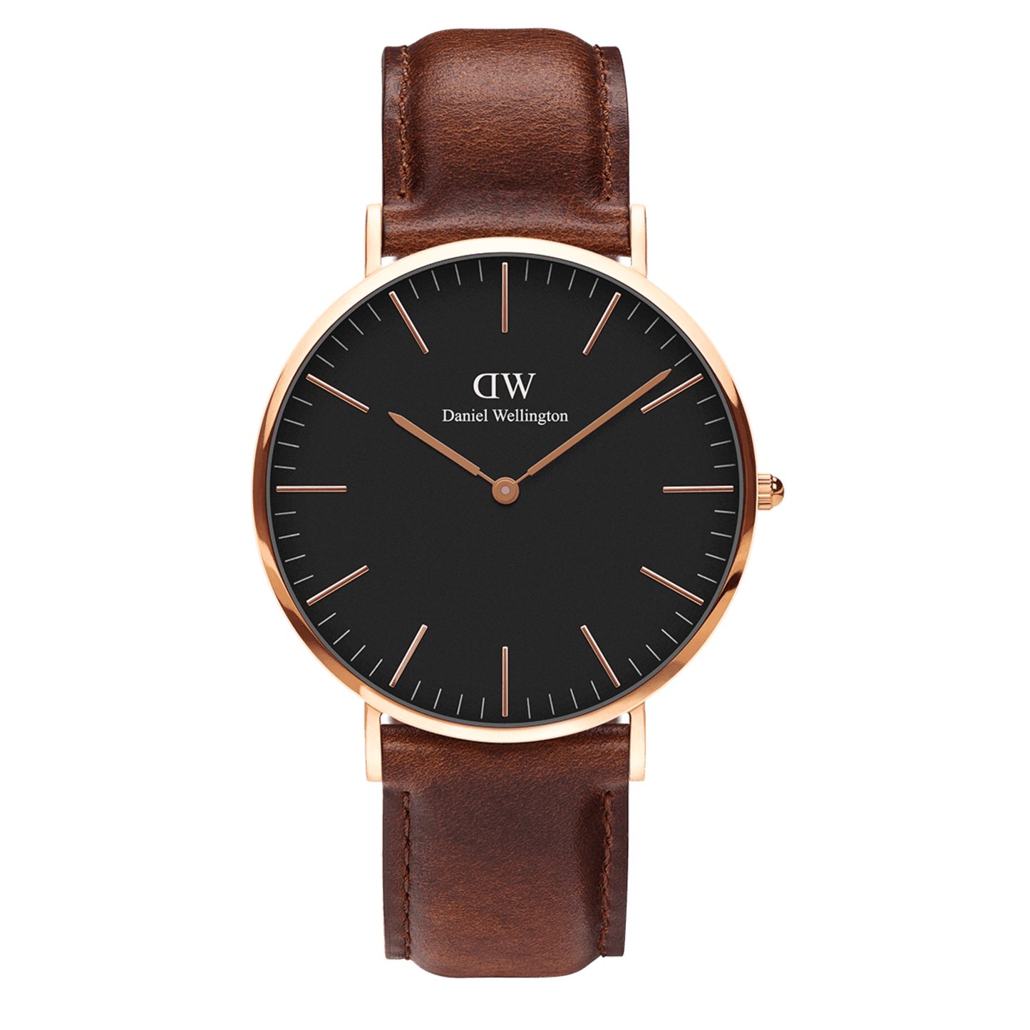 DW Classic St Mawes Black Rose Gold Watch