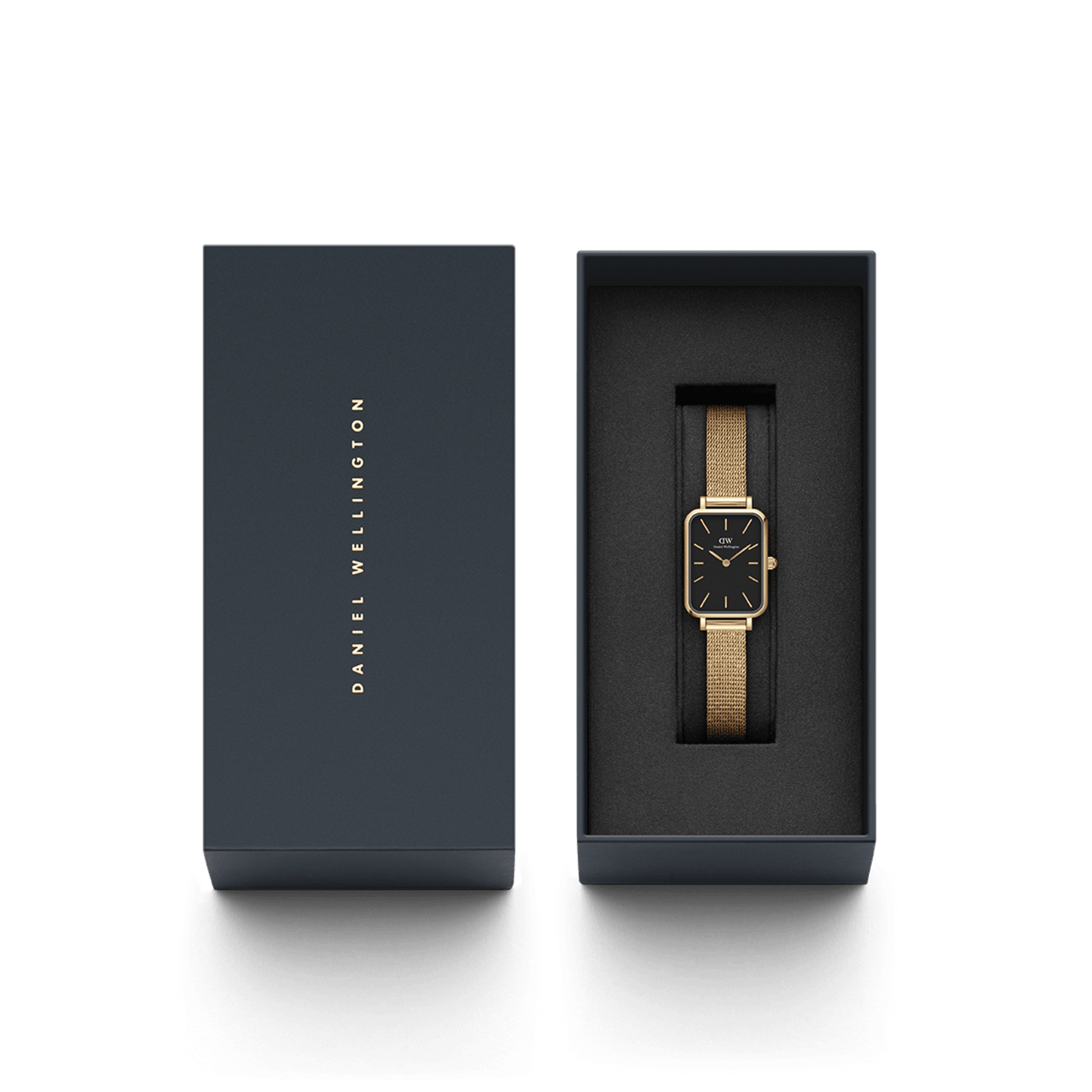 DW Quadro Pressed Evergold Black Gold Watch