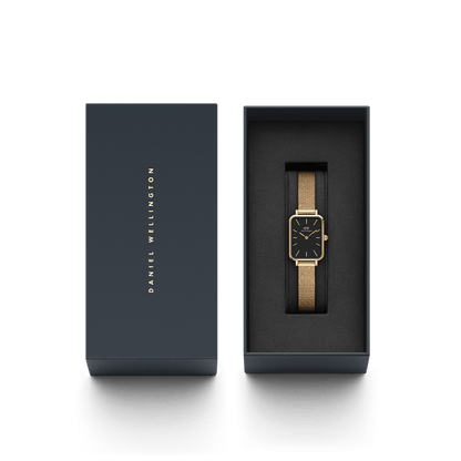 DW Quadro Pressed Evergold Black Gold Watch