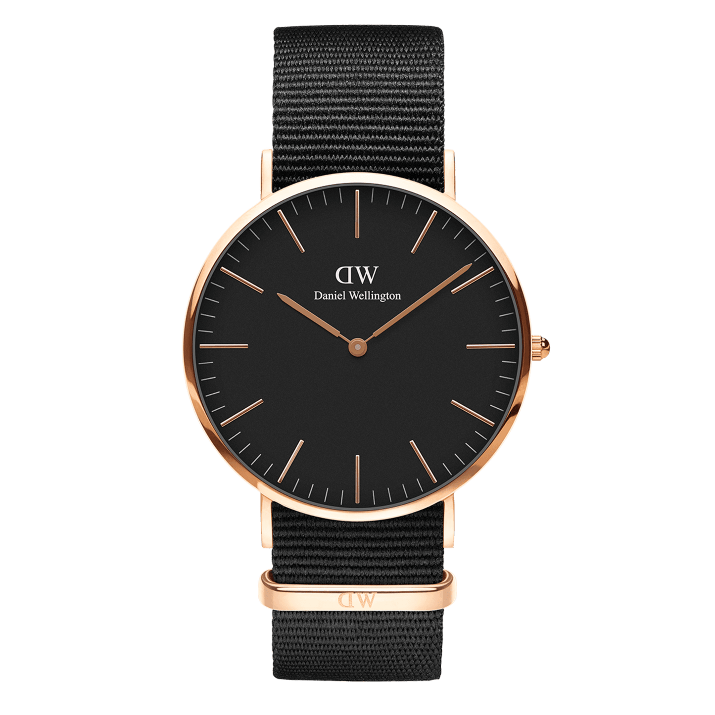 DW Classic Cornwall Black Rose Gold Watch