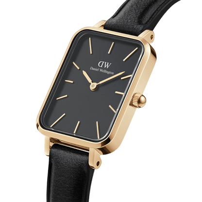 DW Quadro Pressed Sheffield Black Gold Watch