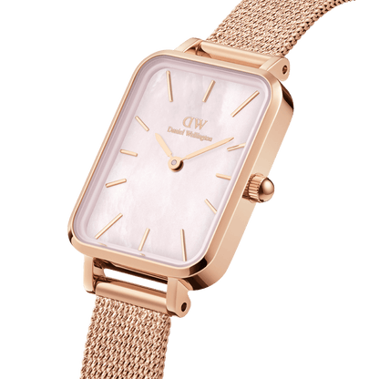 DW Quadro Pressed Melrose Pink MoP Rose Gold Watch