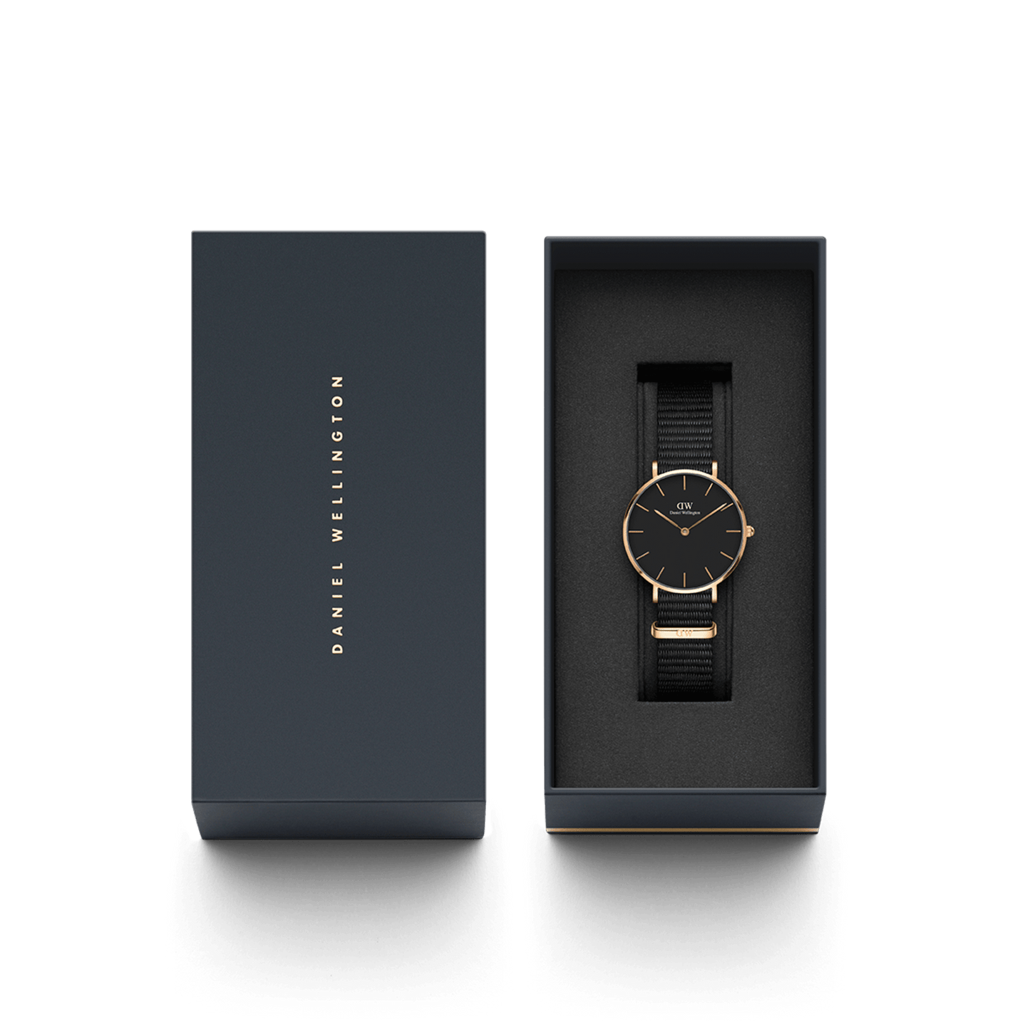 DW Petite Cornwall Black Rose Gold