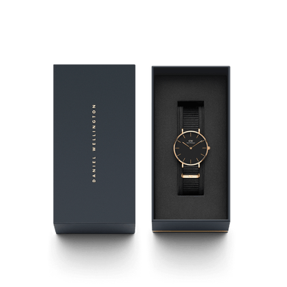 DW Petite Cornwall Black Rose Gold