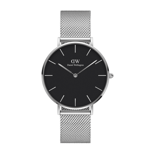 DW Petite Sterling Black Silver Watch
