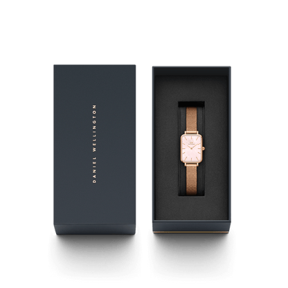 DW Quadro Pressed Melrose Pink MoP Rose Gold Watch