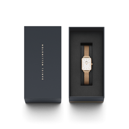 DW Quadro Pressed Melrose Rose Gold Watch