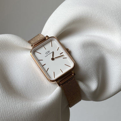 DW Quadro Pressed Melrose Rose Gold Watch