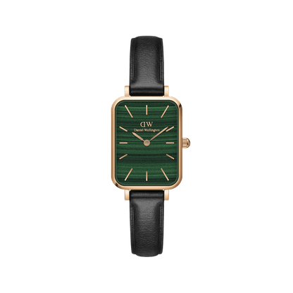 DW Quadro Pressed Sheffield Green Rose Gold Watch