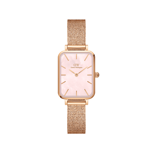 DW Quadro Pressed Melrose Pink MoP Rose Gold Watch