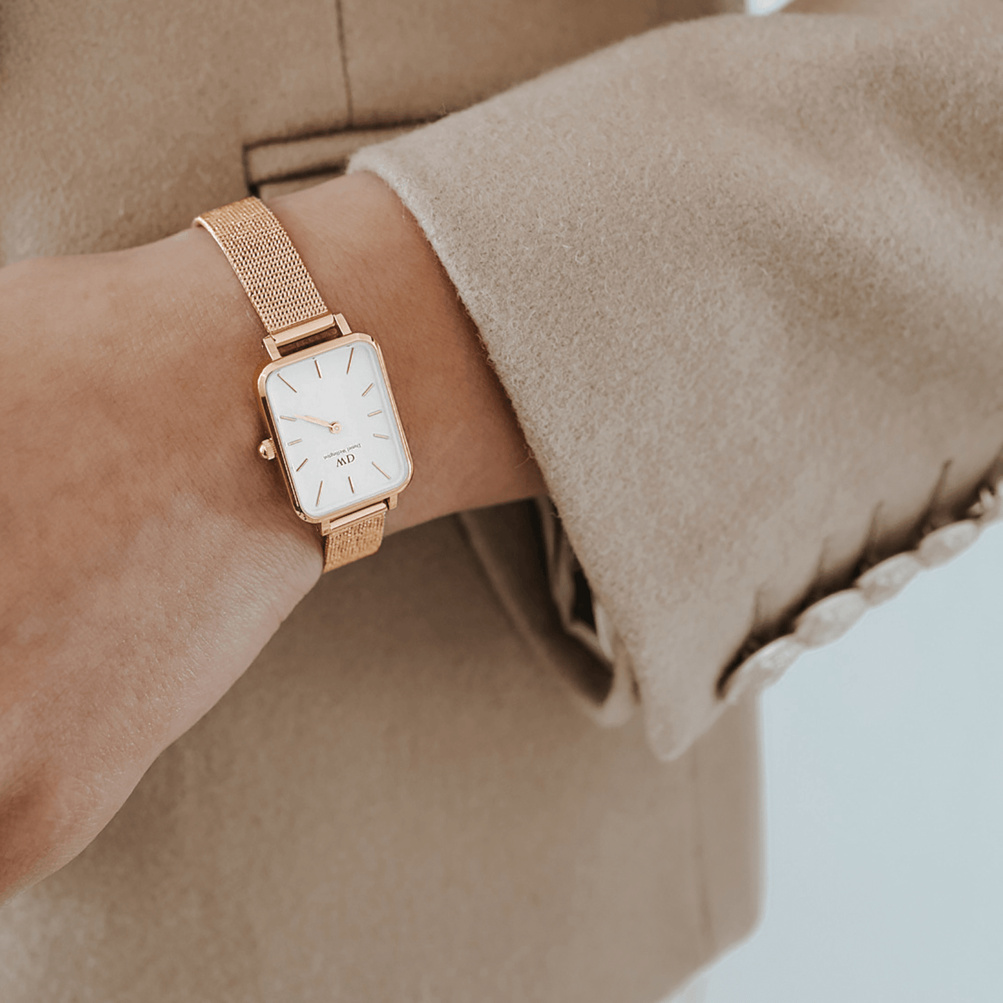 DW Quadro Pressed Melrose Rose Gold Watch