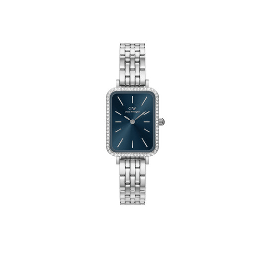 DW Quadro Lumine Bezel 5-Link Arctic Silver Watch