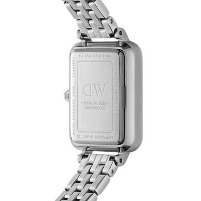 DW Quadro Lumine Bezel 5-Link Arctic Silver Watch