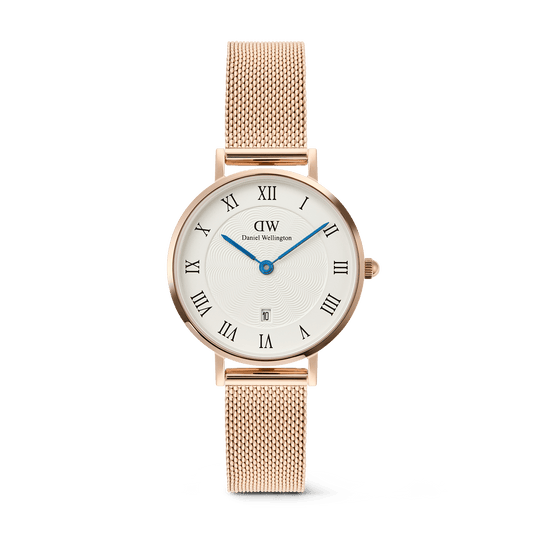 DW Petite Roman Numerals Date Rose Gold Watch