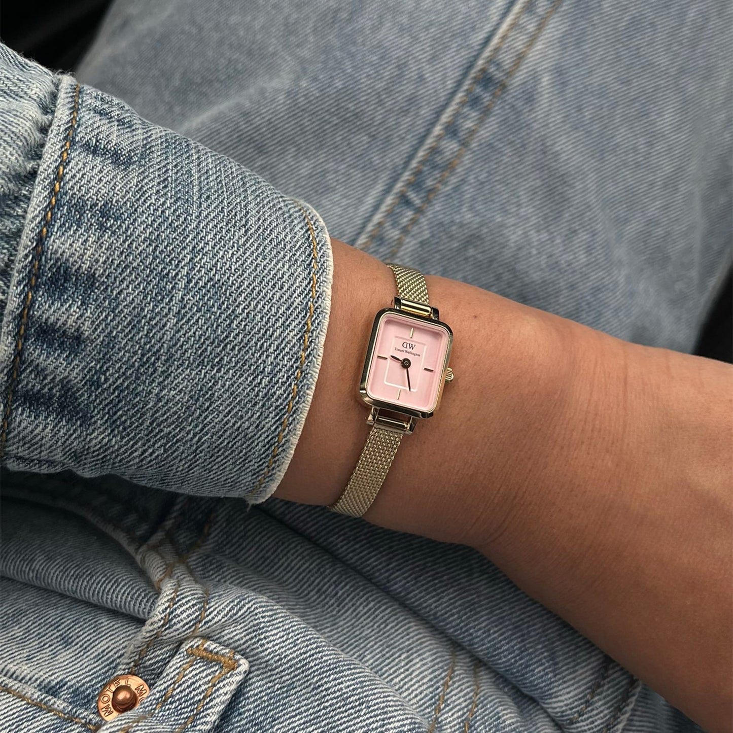 DW Quadro Mini Evergold Blush Watch