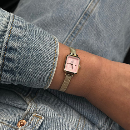 DW Quadro Mini Evergold Blush Watch