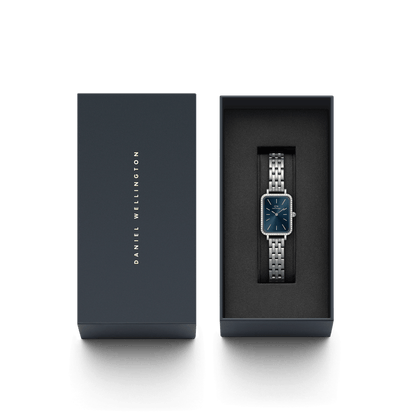DW Quadro Lumine Bezel 5-Link Arctic Silver Watch